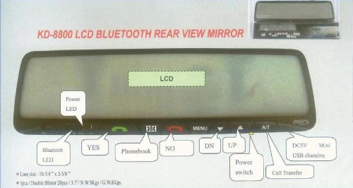 Bluetooth Rear View Mirror